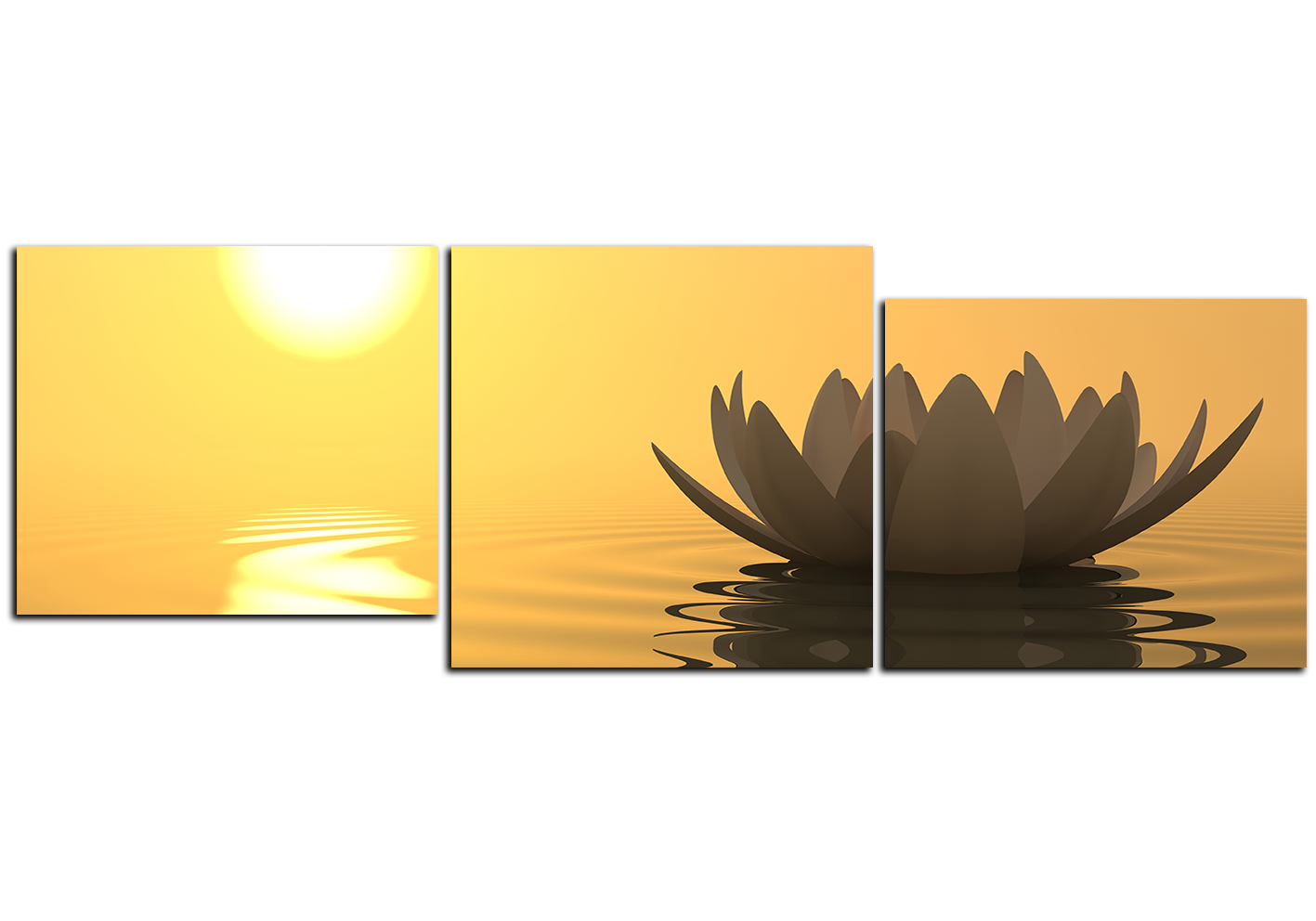 Obraz na plátně - Zen lotus - panoráma Obraz na plátně - Zen lotus - panoráma